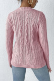 Cable Knit Flower Embroidery Sweater 