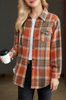 Brown Plaid Button Up Shirt 