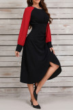 Colorblock Long Sleeves Dress 