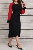 Colorblock Long Sleeves Dress 