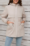 Hooded Fleece Inside Zipper Coat 