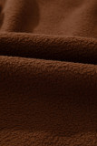 Brown Half Zip Fleece Pullover Sweatshirt