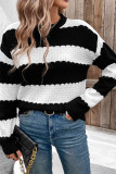Black and White Colorblock Sweater 
