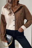 Colorblock Button Up Corduroy Shirt 