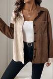 Colorblock Button Up Corduroy Shirt 