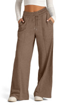 Solid Color High Waist Wide Let Pants 