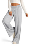 Solid Color High Waist Wide Let Pants 
