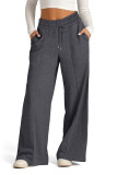 Solid Color High Waist Wide Let Pants 