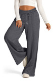 Solid Color High Waist Wide Let Pants 