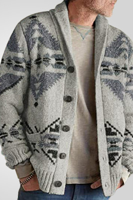 Men's Aztec Knitting Cardigan