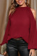 Red Cold SHoulder Puff Sleeves Top 