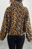 Leopard Fleece Zipper Coat 