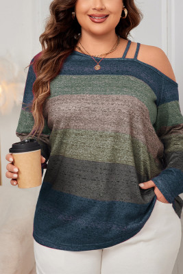 Plus Size Colorblock Drop shoulder Top
