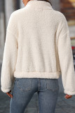 Fleece Half Zipper Kangaroo Pockets Sweatshirt 