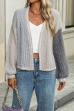 Colorblock Splicing Front Open Cardigan 