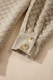 Jet Stream Solid Color Quilted Puffer Buttoned Shacket