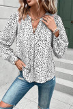 Leopard V Neck Long Sleeves Blouse