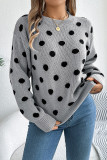 Polka Dot Design Knitting Sweater 