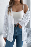 Eyelet Front Open Cardigan