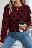 Polka Dot Design Knitting Sweater 