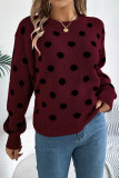 Polka Dot Design Knitting Sweater 