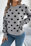 Polka Dot Design Knitting Sweater 