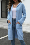 Solid Color Hooded Knitting Cardigan 
