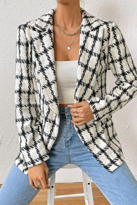 Lapel Blazer Coat with Pocket 