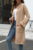Solid Color Hooded Knitting Cardigan 