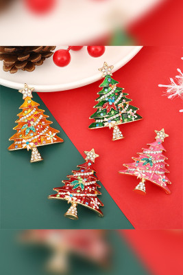 Bling Christmas Tree Shape Pin 