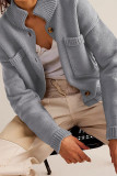 Solid Color Pockets Front Open Cardigan 