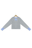 Colorblock Crew Neck Front Open Cardigan 