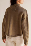 Solid Color Pockets Front Open Cardigan 
