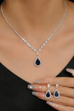 Rhinestone Earrings and Necklace Set 