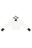 Colorblock Crew Neck Front Open Cardigan 