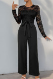 Black Lace One Piece Jumpsuit
