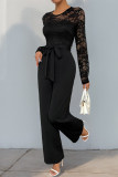 Black Lace One Piece Jumpsuit