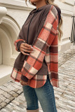 Plaid Splicing Hooded Sweatshirt 