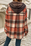 Plaid Splicing Hooded Sweatshirt 