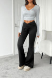 High Waist Elastic Flare Yoga Pants 