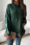 Plaid Splicing Hooded Sweatshirt 