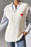 Heart Embroidery Sweater Vest 