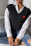 Heart Embroidery Sweater Vest 