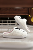 Cute Cat Embroidery Fleece Slipper 