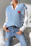 Heart Embroidery Sweater Vest 