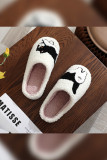 Cute Cat Embroidery Fleece Slipper 