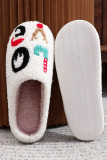 Christmas Love Embroidery Fleece Slipper 