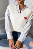 Heart Embroidery Sweater Vest 