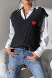 Heart Embroidery Sweater Vest 