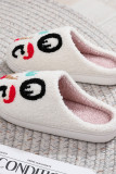 Christmas Love Embroidery Fleece Slipper 